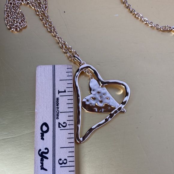 Robert Lee Morris Necklace Soho CollectionGold Long Chain Heart Pendant Necklace - Picture 13 of 14